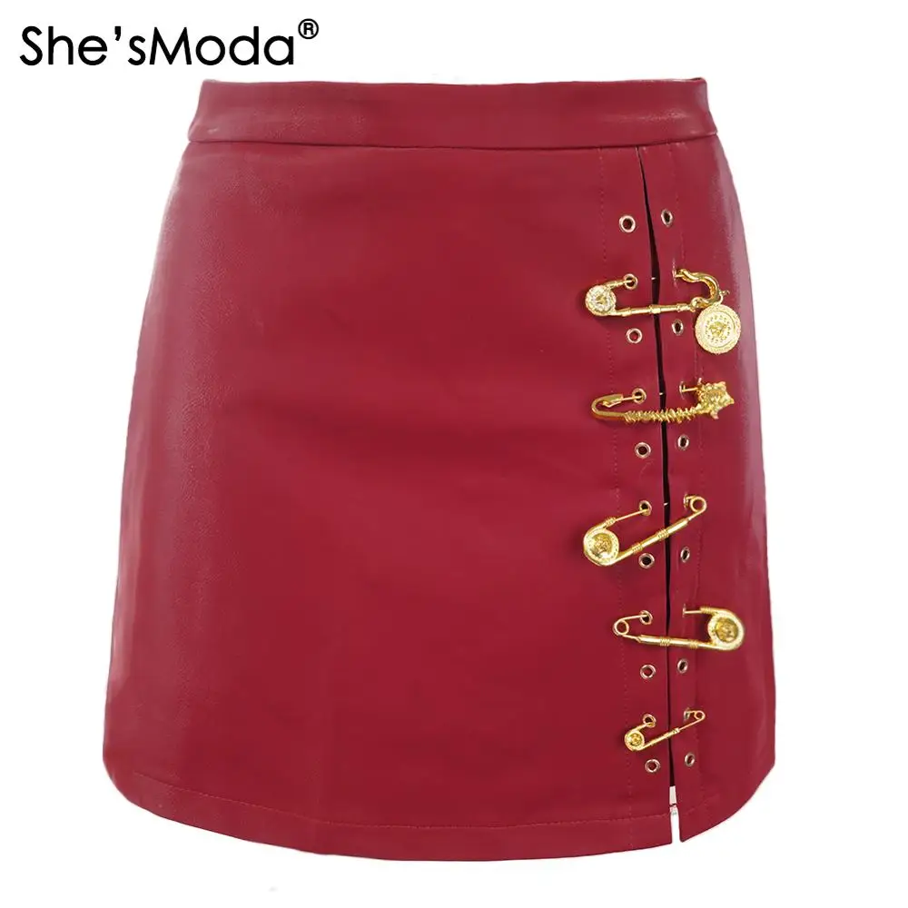She'sModa новые женские вечерние мини-юбки-карандаш из искусственной кожи