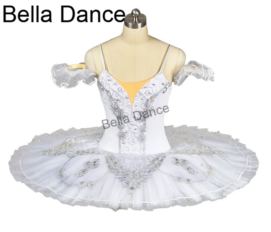 White Sliver Professional Ballet Tutu Classical Ballet Tutus Ballerina Competition Performance Tutu  Pancake Tutu Costumes8931G