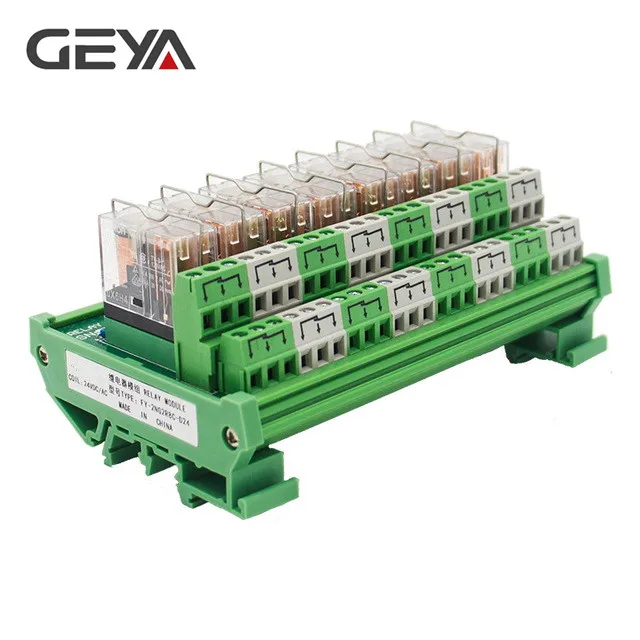 

GEYA 2NG2R 8 Channel Omron Relay Module 2NO 2NC 12V 24V AC & DC DPDT Relay for PLC Automation Project