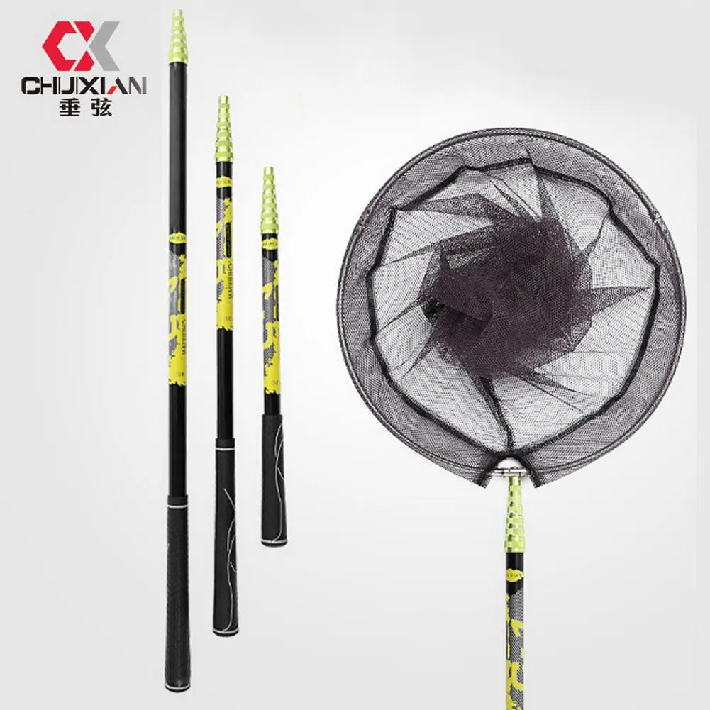 

Fishing Net Fish Landing Net Foldable Collapsible Telescopic Pole Handle Durable Mesh KH889