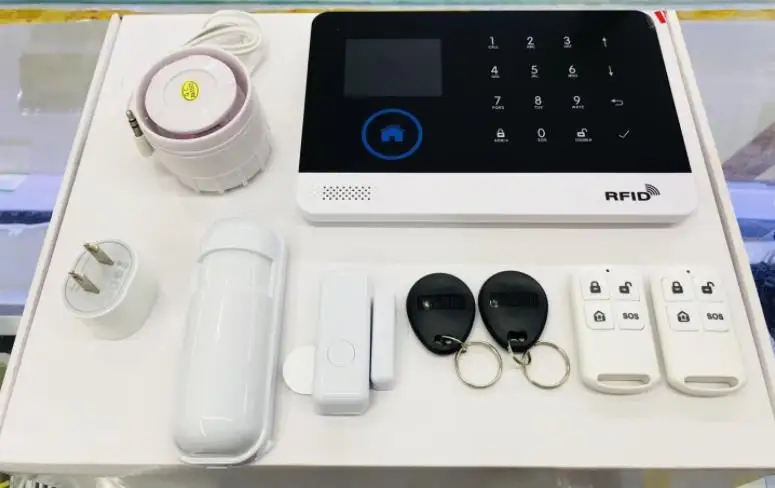 EBAY горячий стиль умный wifi+ GSM+ RFID многофункциональный двойной сетевой будильник набор для дома и бизнес-сигнализации