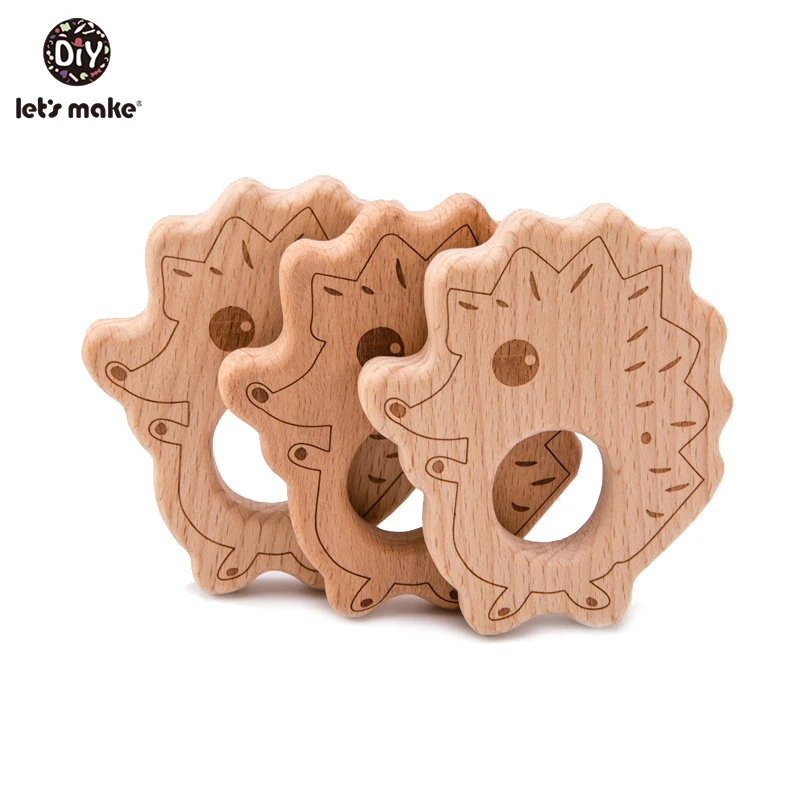 let's-make-wooden-animal-cartoon-hedgehog-50pcs-baby-wooden-teether-bpa-free-for-child-wood-teether-toys