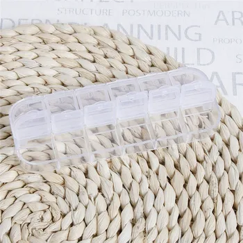 

12 Grids Compartments Plastic Transparent Organizer Jewel Bead Case Cover Container Storage Box for Jewelry Pill