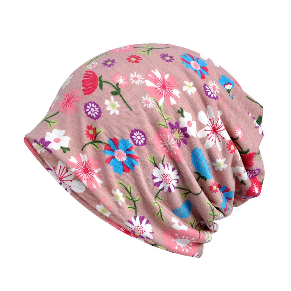 [AETRENDS] Модные Цветочные сапоги высотой выше колена Beanie шапки, шарфы для Для женщин химиотерапия шляпа Открытый спорт отдых Пеший Туризм Головные уборы череп Кепки Z-10016 - Цвет: Pink