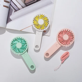 

Portable Mini Fan 3 Speed 750mAh battery Summer Fans Home Office Desk Travel USB Rechargeable Fan With LED Light Handheld gift