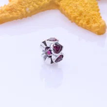 

DoDoFly S925 silver sparkling heart heart-shaped heart-shaped spacer diamond beads Fit Original Bracelet Necklace DIY Jewelry