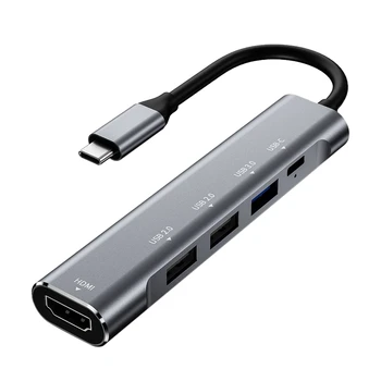 

5 in 1 USB C HUB,HDMI+2XUSB2.0+USB3.0+USB C, for Pro Huawei Apple
