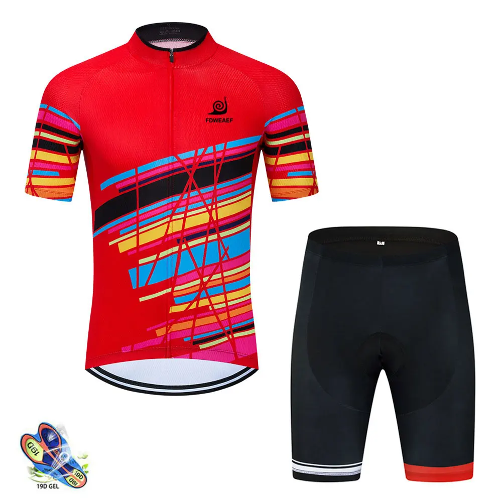 

FDWEAEF Summer Team Men's Racing Cycling Suits Tops Triathlon Pro Bike Wear Quick Dry Jersey Ropa Ciclismo Cycling Clothing Sets
