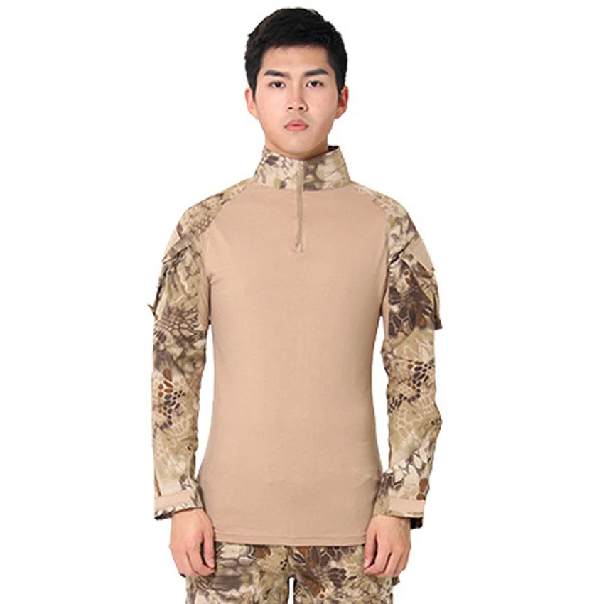 Мультикам камуфляж Открытый Охота Военная униформа для мужчин Airsoft тактический бой рубашка полный рукав лягушка карго армейский костюм - Цвет: Color8