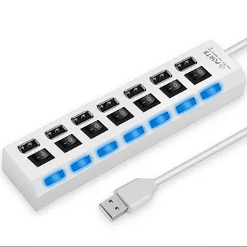 

Seven Port USB 2.0 HUB Highspeed Extend Hub Network Multiple Individual Ports for PC Computer Accessories Equipment