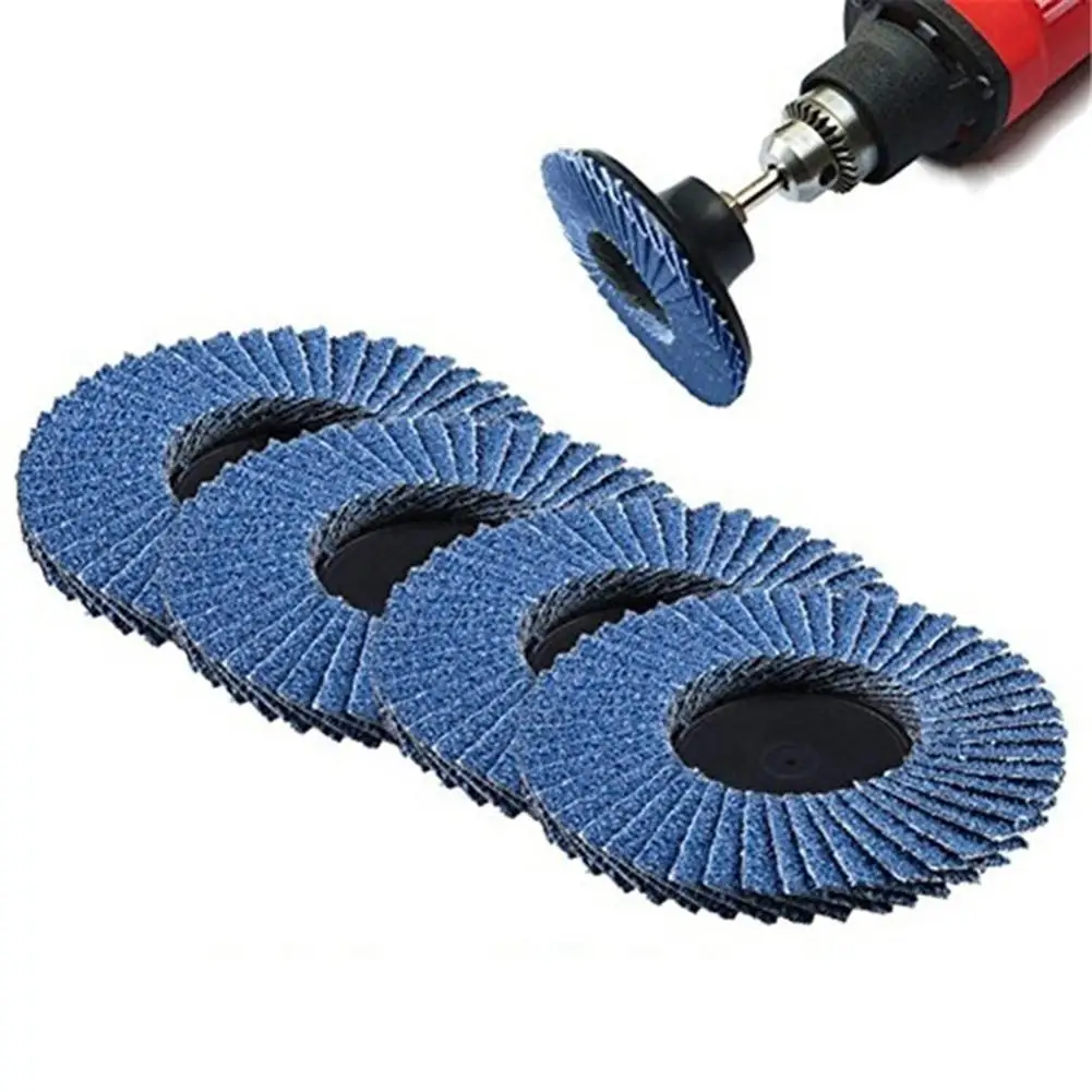 10 PCS 2/3In 40/60/80/120 Grit Roll Lock Flap Disc Grinding Sanding Wheel Transverse Louver Button Type Louver Polishing Sheet