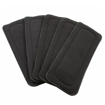 

5 Pcs Washable Diaper 5 Layers Bamboo Charcoal Cloth Super Absorbent Reusable Incontinence Diaper Insert Pad