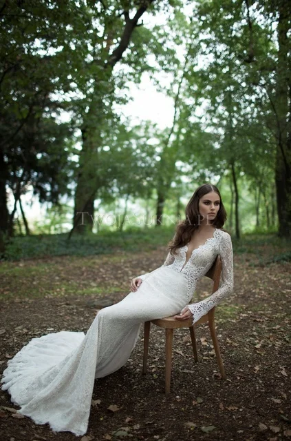 Свадебное платье vestido de noiva robe de soiree Новое модное сексуальное кружевное платье с открытой спиной и длинным рукавом для матери невесты
