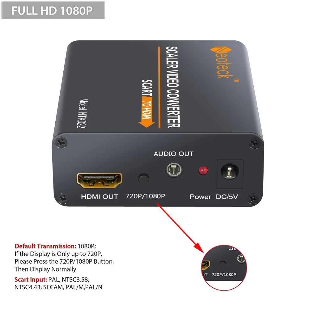 ESYNiC SCART в HDMI конвертер 1080P 3 5 мм наушники стерео аудио видео адаптер для смартфонов