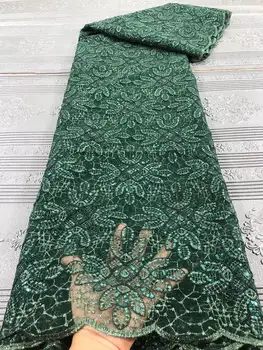 

African Lace Fabric French Sequins Net Lace High Quality African Sequin Lace Fabric for 2020 green French Sequin Fabric