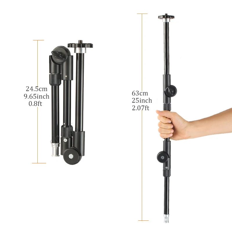BFOLLOW Heavy Articulated Magic Arm 25" 32" Clamp Mount for DSLR Camera Camcorder Overhead Video Webcam Tablet Phone Bracket phone mount holder camera magic arm desk mount stand