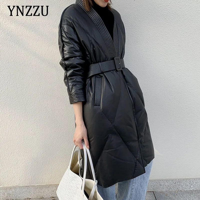 Luxury Women Long Jacket Sheepskin Leather Jacket Women Leather