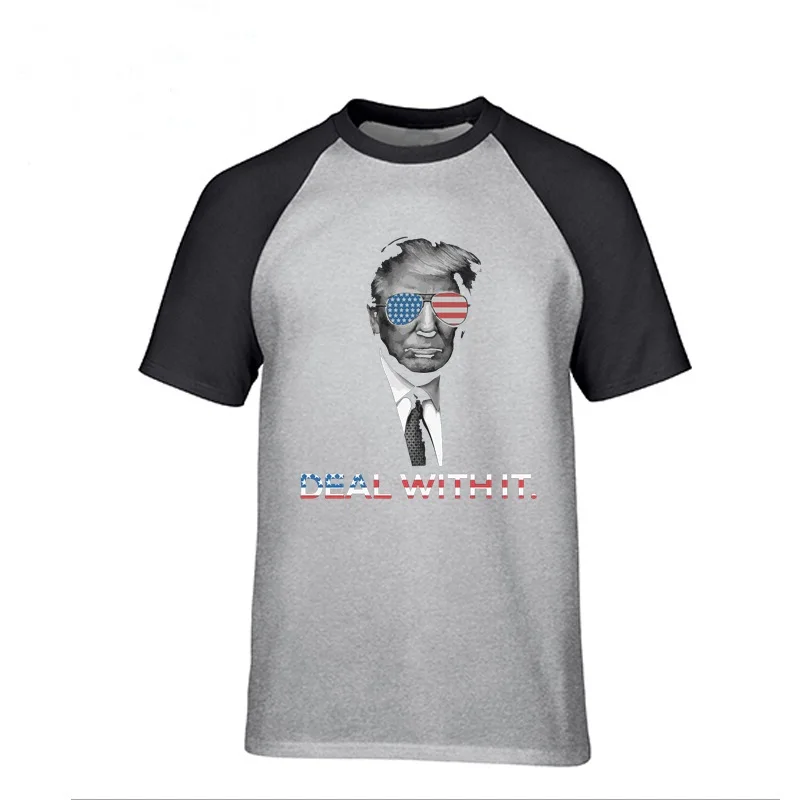 

Male Leisure America t shirt Humorous President Trump Deal with it T shirt comfortable Cotton T-shirt mens sport Tops t shirts