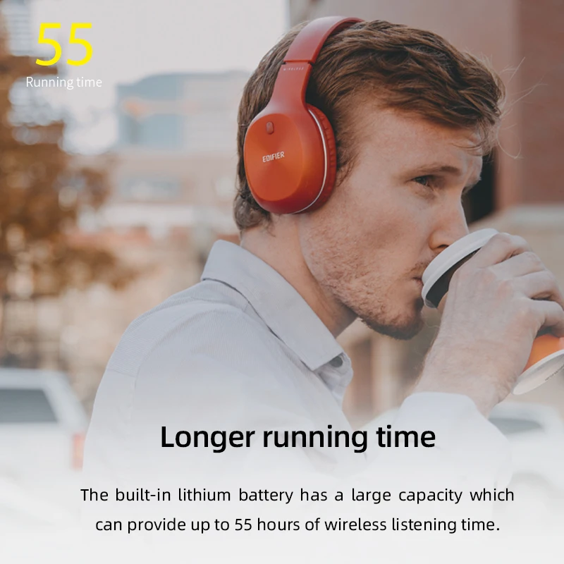 Fone de Ouvido Plus sem Fio Unidade de Drivers até 55 Edifier Headset Bluetooth 40mm Horas Estéreo Suporte Aptx W800bt 5.1 - Image 4