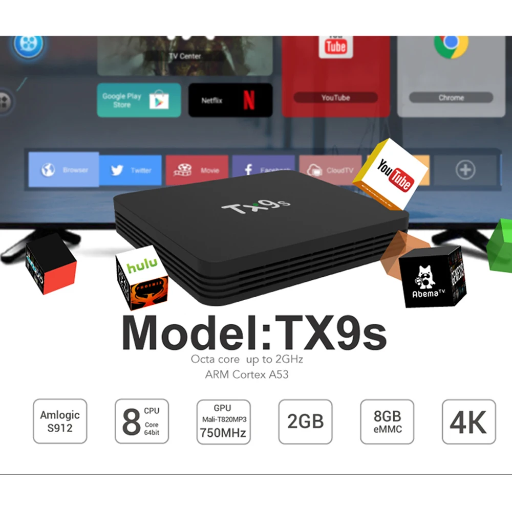 TX9s Смарт ТВ приставка Amlogic S912 Восьмиядерный Android 7,1 ТВ приставка 2 Гб ОЗУ 8 Гб ПЗУ 2,4 ГГц Wifi 4K 1000M LAN медиаплеер телеприставка