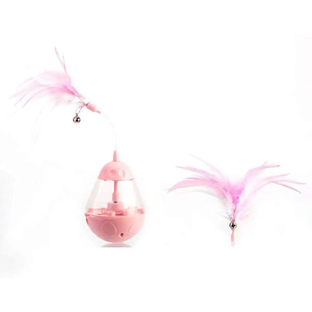 Interactive Cat Tumbler Toy Pet Slow Feeder Smart Cat Leak Food Interactive Toy Automatic Rotating Cat Game Toy