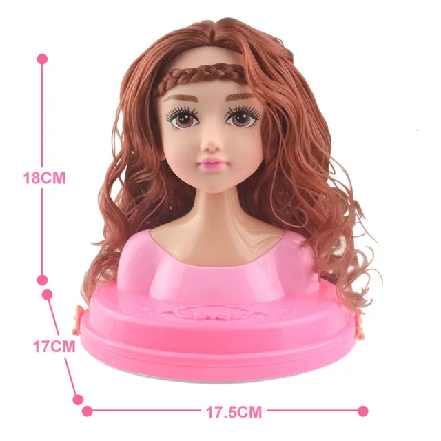 Fashion Stylist Kids Makeup Beauty Toys For Children Half Body Hairstyle Doll Long Hair Head Pretend Play Toys Girls Xmas Gift 5