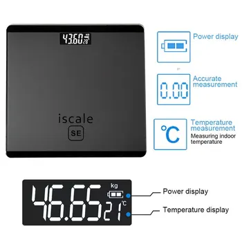 

Household Weighing Scale LED Digital Household weight scale health scale 26cm electronic scale with temperature measurement new