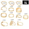 13pcs/Set Gold Midi Finger Rings Set For Women crystal Geometric Retro Knuckle Ring Fashion Jewelry Gift Drop shipping ► Photo 2/6