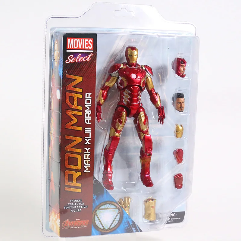 Marvel Select Iron Man MK43 Mark XLIII Armor Action Figure Toy Doll Brinquedos Figurals Collection Model Gift | Игрушки и хобби