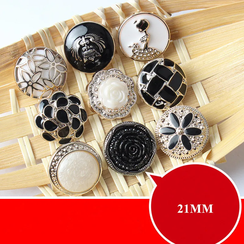 10PCS21MM Красивая жемчужная металлическая кнопка для пальто Скрапбукинг пошив одежды аксессуары для одежды DIY ремесла