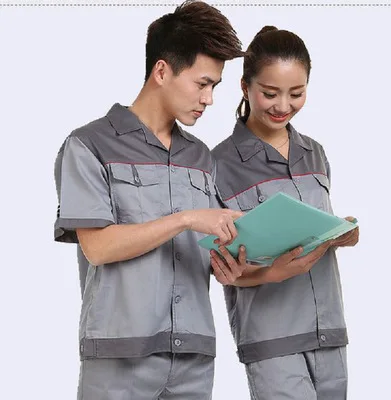 Summer long sleeve smock half sleeve men and women suit engineering labor insurance clothing