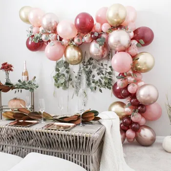 

92pcs Balloon Garland Fall Balloon Garland Kit Chrome Rose Gold Dusty Rose Burgundy Balloons Bridal Shower Wedding Decorations