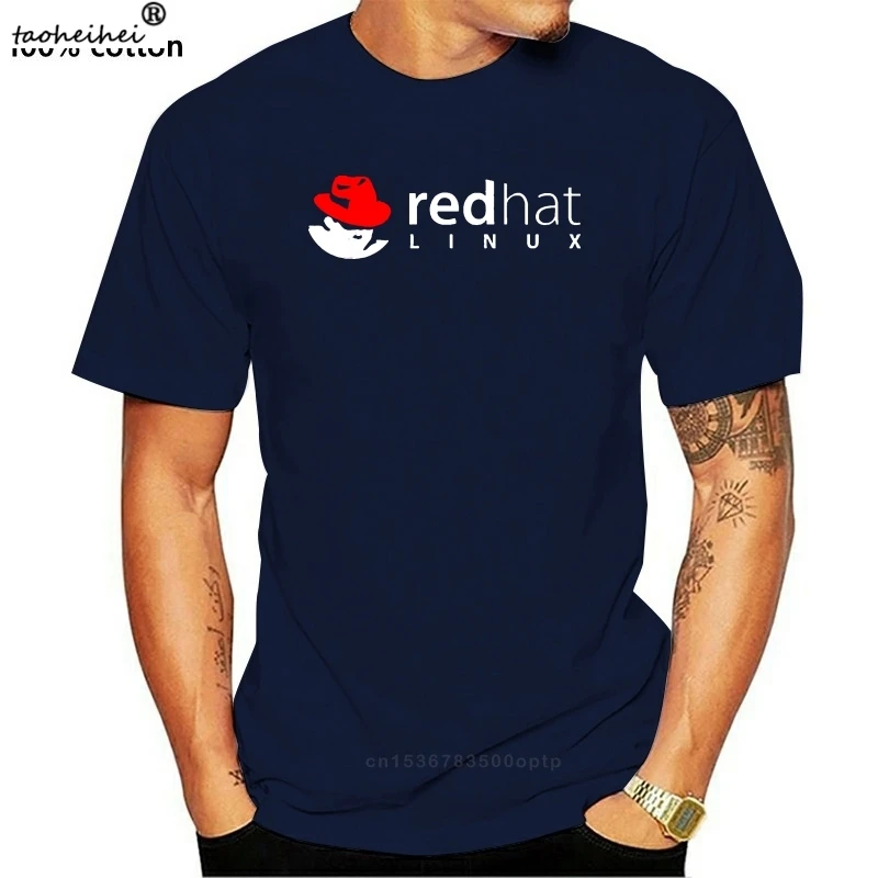 Red Hat Linux Custom Black T shirt USA 