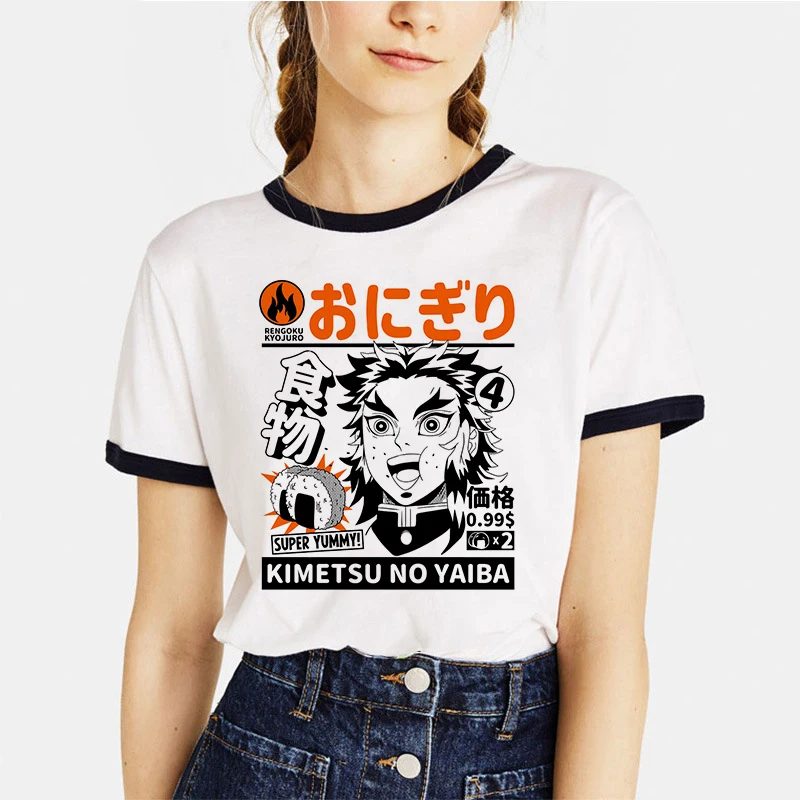 Футболка унисекс Rengoku Nezuko Мужская футболка Kawaii Kimetsu No Yaiba мультяшная из японского