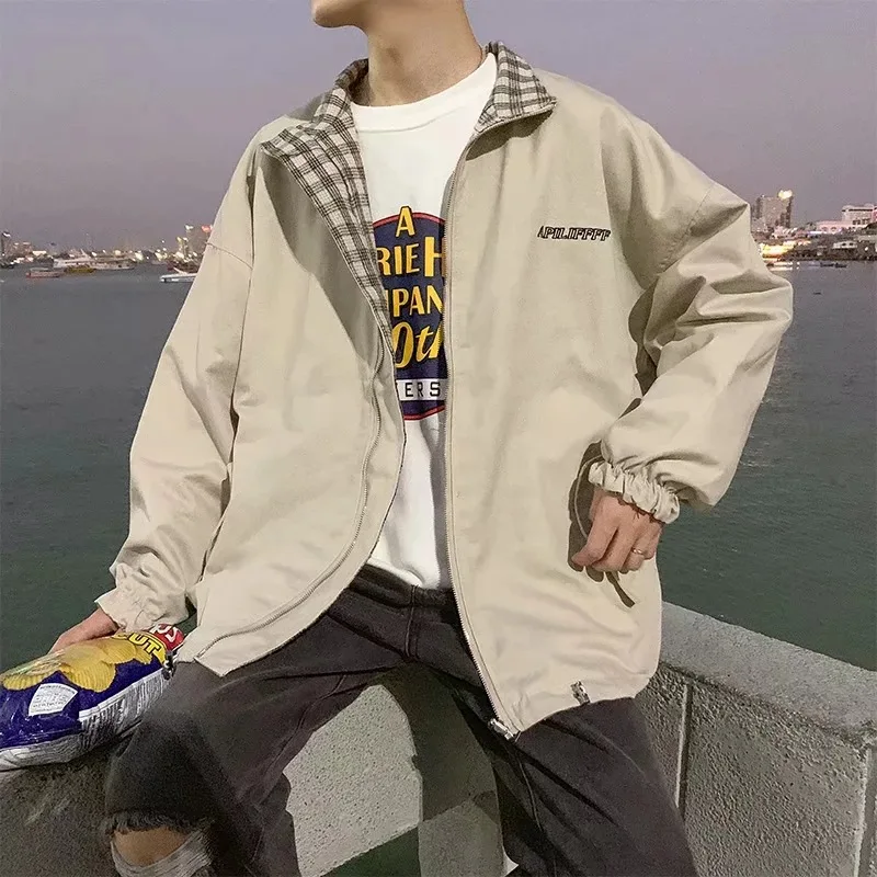

Reversible Spring New Style MEN'S Jacket Japanese-style Workwear Vintage Men'S Wear Korean-style Trend Loose Casual BF Coat