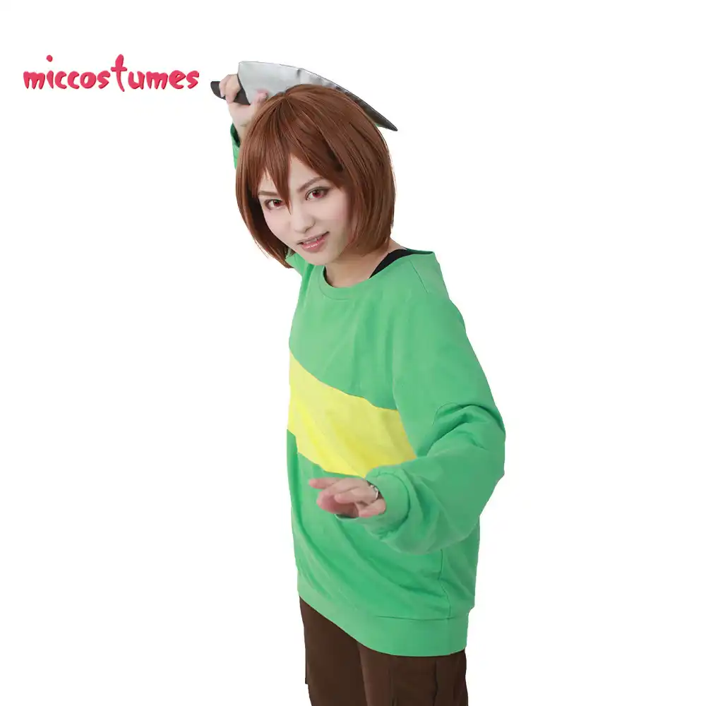 Chara Disfraz De Cosplay Cuchillo Incluido Jersey Verde Top Cosplay Costume Costume Costumecostume Cosplay Aliexpress