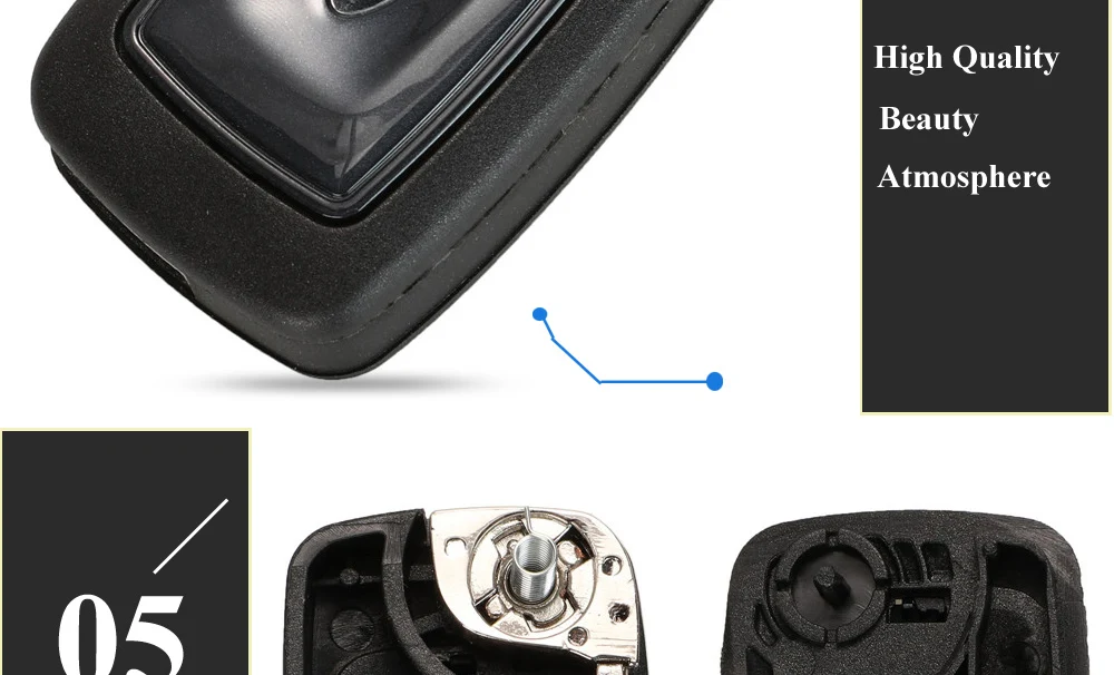Keyforkess Flip pieghevole chiave a distanza Shell Car Key Cover 3 pulsanti per Ford Focus Mondeo Fiesta 2013 Fob custodia Auto con lama HU101 - Hdce5d8fe9aa842fd84595661f15f58c4a