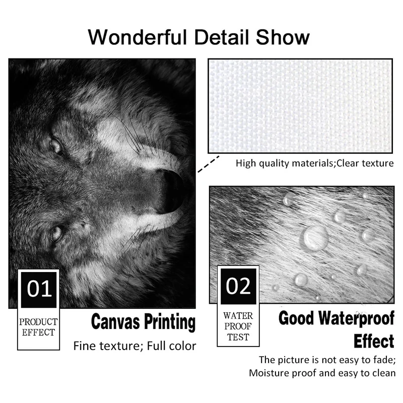 現代の動物ウォールアートウルフ絵画黒とホワイトウルフ写真キャンバスプリントやポスターホームルームアート壁の装飾 Painting Calligraphy Aliexpress