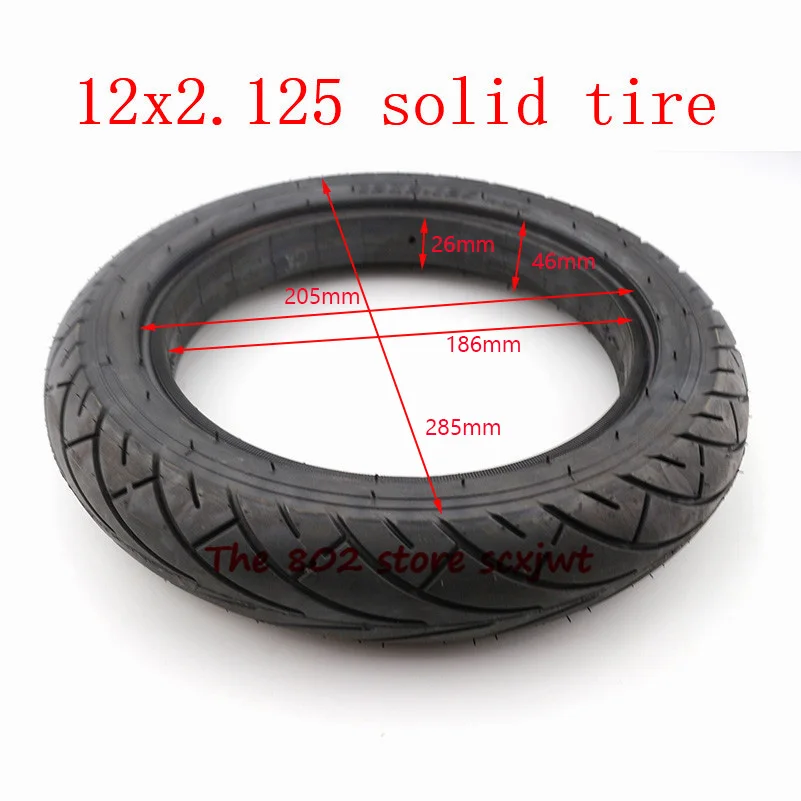 Size 12x2.125 Solid Tire 12 inch tubeless tyre 12*2.125 tire for 12" Hoverboard Self Balancing Electric Scooter Spare accessory