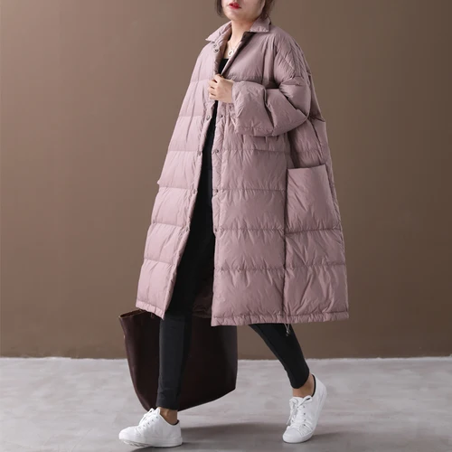 Pink AYUNSUE белая куртка на гусином пуху Женское зимнее пальто большого размера женское пуховое пальто Корейская куртка-пуховик теплые парки Femme YY1442 - Цвет: Pink