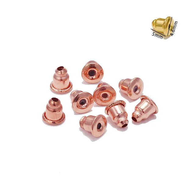 200-2000pcs Soft Silicone Rubber Earring Back Stoppers for Stud Earrings DIY Earring Findings Accessories Bullet Tube Ear Plugs Style3 Rose Gold