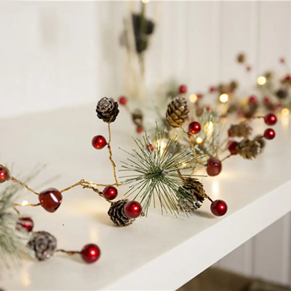 New Silver Copper Wire Pine Needle String Led String Christmas Wedding Fairy Tale Wreath Outdoor Decoration