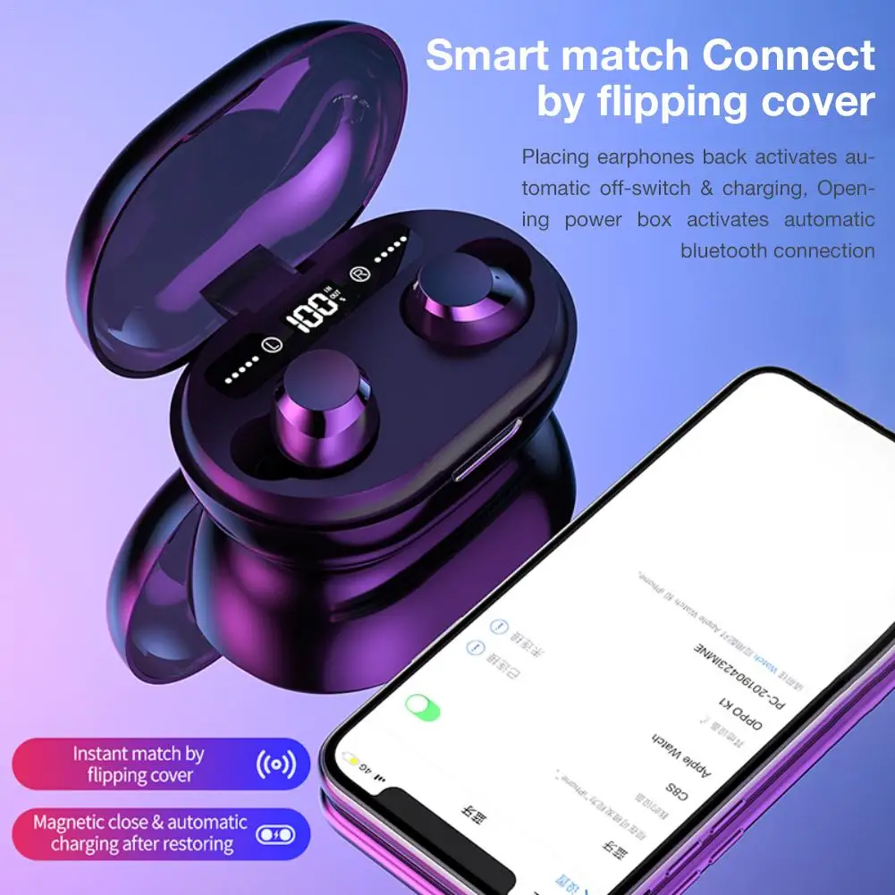 C8s TWS Bluetooth 5,0 бинауральные сенсорные наушники 6D стерео сабвуфер шумоподавление игровая гарнитура с цифровым дисплеем Charg Box