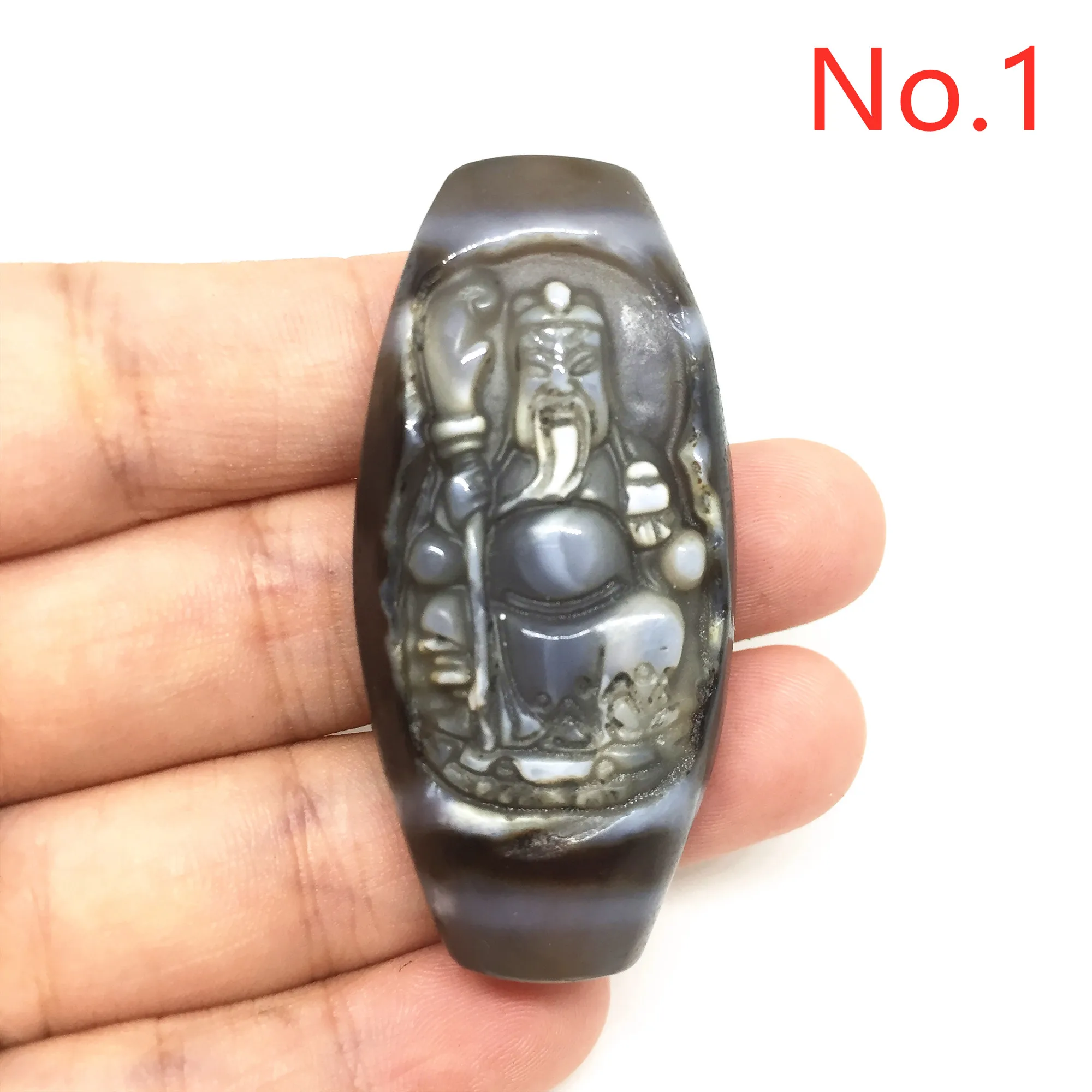 Günstig Carving DZI ji Seltene Alte Tibet Natürliche Achat beten Dzi Perle KwanGong KwanYin Buddha Mahakala buddha statue Amulett anhänger