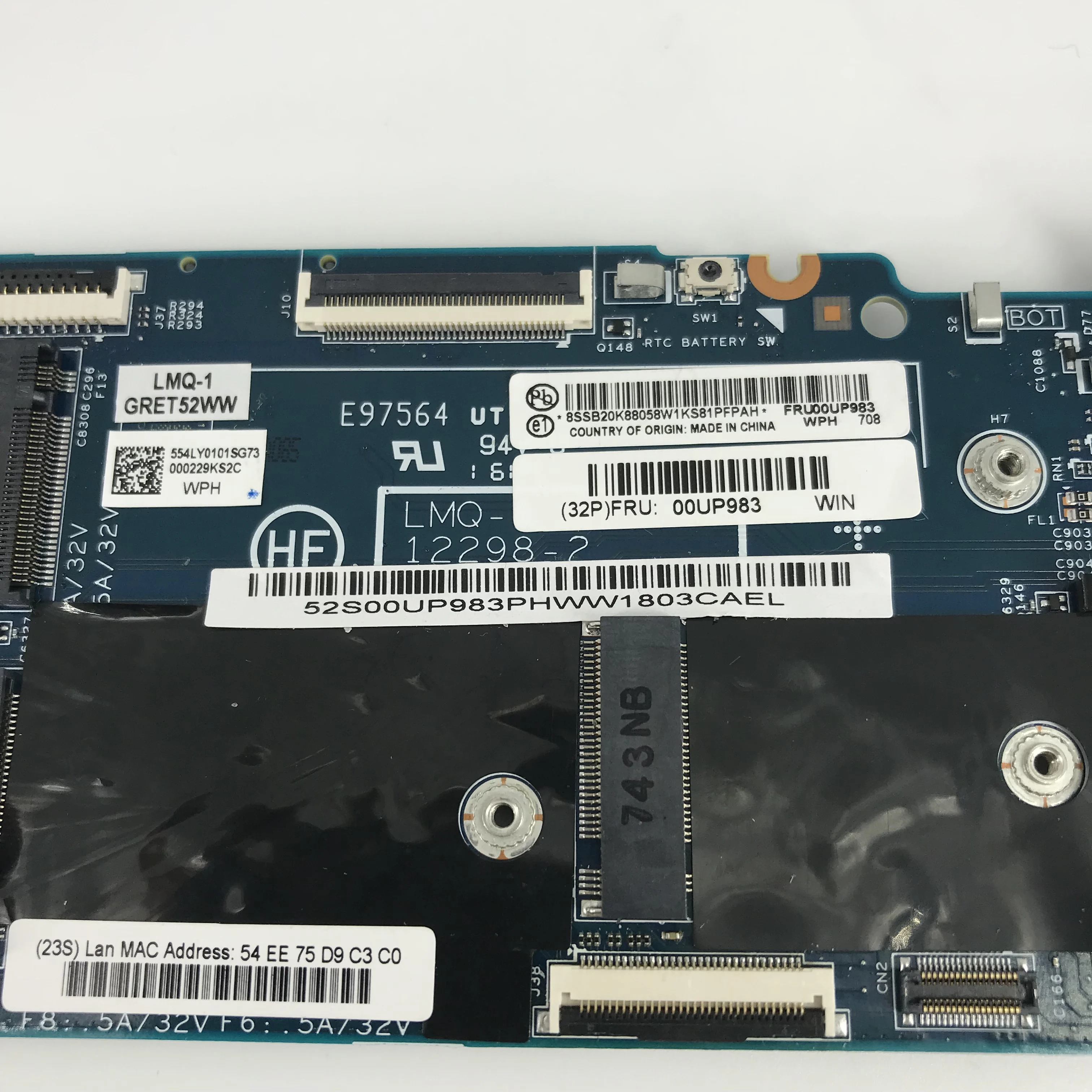 Best  00UP983 mainboard I7-4600U 8G for lenovo ThinkPad X1C X1 carbon Laptop motherboard LMQ-1 MB 12298-2