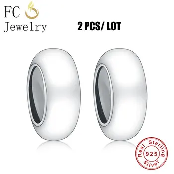 

FC Jewelry Fit Original Brand Charm Bracelet 100% 925 Silver Round Spacer with Silicon Beads Lock Stopper Making Berloque 2020