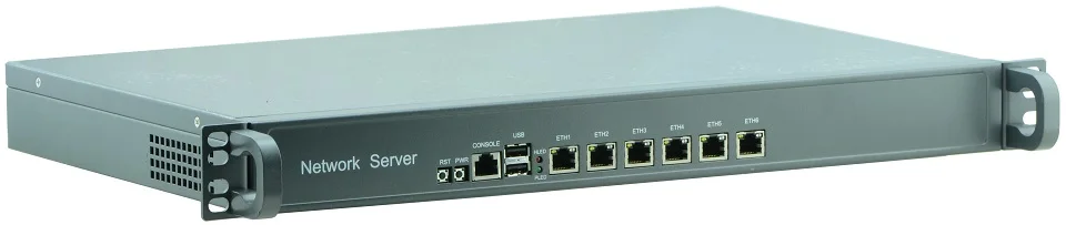 Причастником 6 портов ethernet LAN сетевой безопасности брандмауэр linux Безвентиляторный Intel Celeron J1900 1U rackmount сервер