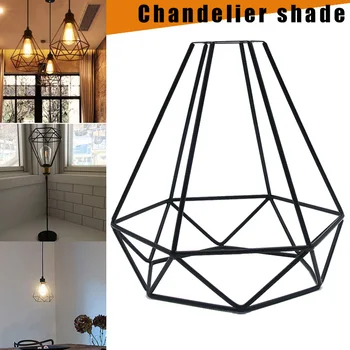 

New Iron Cage Modern Industrial Vintage Cage Pendant Light Iron Art Diamond Pyramid Wrought home Ceiling Lamp Suitable