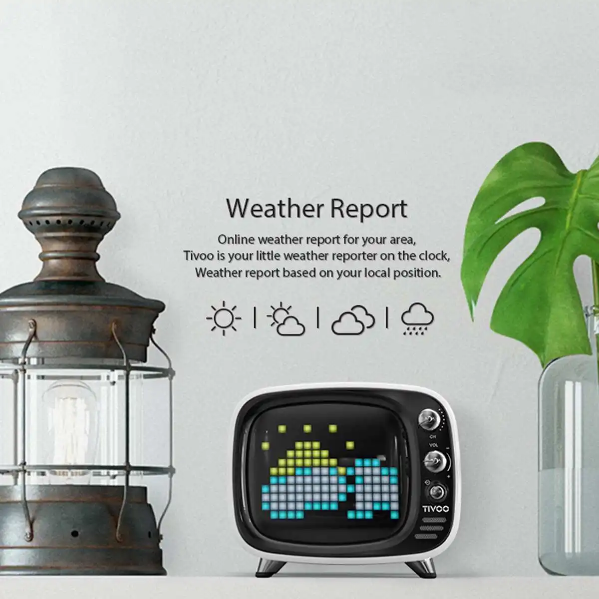 Portable Speaker Wireless bluetooth Retro TV Speaker Mini Stereo Alarm Clock Speaker Subwoofer Music Player LCD Display TF Card