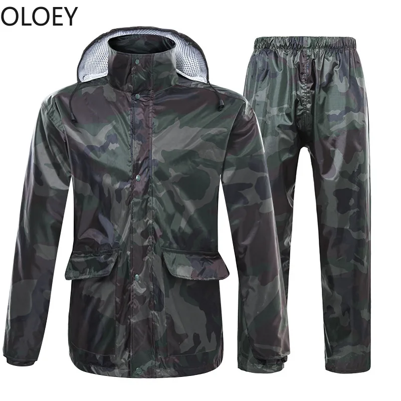 

Комплект мотоциклетного плаща с капюшоном и штанов, светоотражающий утепленный водонепроницаемый дождевик, Толстый водонепроницаемый плащ, пончо, модная новинка